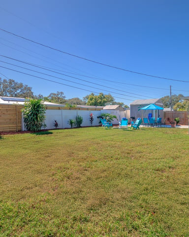 Large private backyard