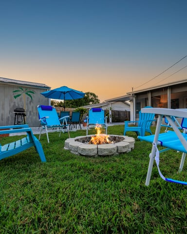 Fire pit at night